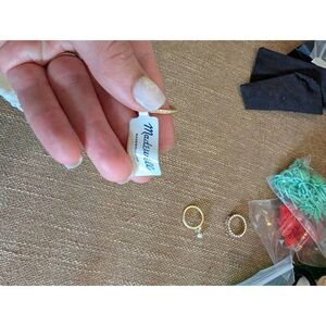 NWT Madewell Women's Delicate Stacking Vintage Pavé Band Ring Gold Size 8